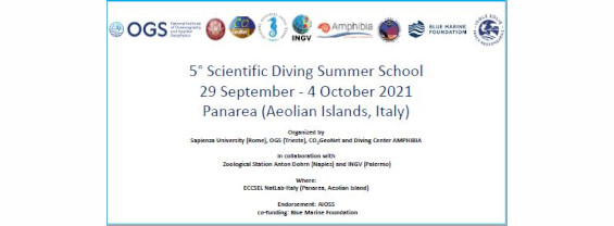5° Scientific Diving Summer School - Panarea, 29 September - 4 October 2021