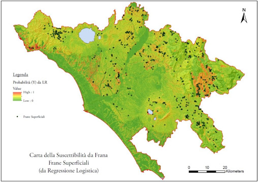 Landslide susceptibility map of the territory of the Province of Rome