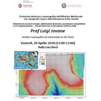 Seminario del prof Luigi Jovane (Instituto Oceanográfico da Universidade de São Paulo)