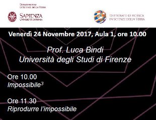 Seminario prof. Luca Bindi - Venerdì 24 Novembre, ore 10.00-13.00, in Aula 1
