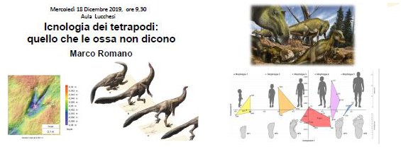 Seminario del dott. M. Romano dal titolo "Icnologia dei tetrapodi: quello che le ossa non dicono"