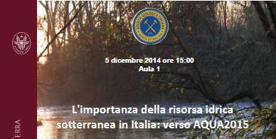 L'importanza della risorsa idrica sotterranea in Italia: verso AQUA2015