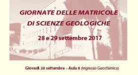 Giornate delle matricole  - Scienze Geologiche. In programma il 28 e 29 settembre 2017