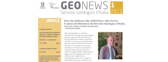 Geonews, the newsletter of the Geological Survey of Italy of the ISPRA, n. 1/2021, is online