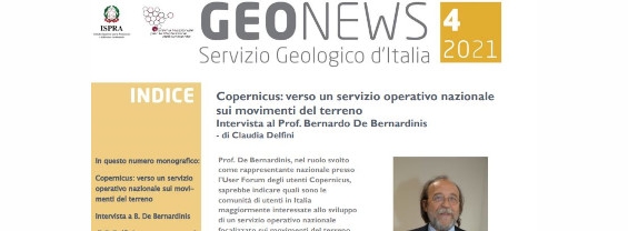 Immagine presa dalla copertina del numero 4/2021 di Geonews, la newsletter del Servizio Geologico d'Italia