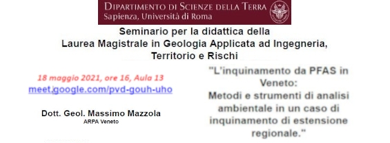 Seminario del dott. geol. Massimo Mazzola, ARPA Veneto - 18 maggio 2021, ore 16.00